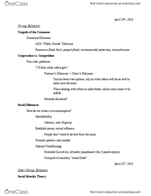 PSYC 221 Lecture Notes - Lecture 11: Social Loafing, Cognitive Load, Implicit Stereotype thumbnail