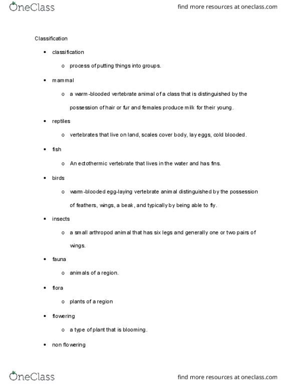 01:119:101 Lecture Notes - Lecture 34: Protist, Ectotherm, Arthropod thumbnail