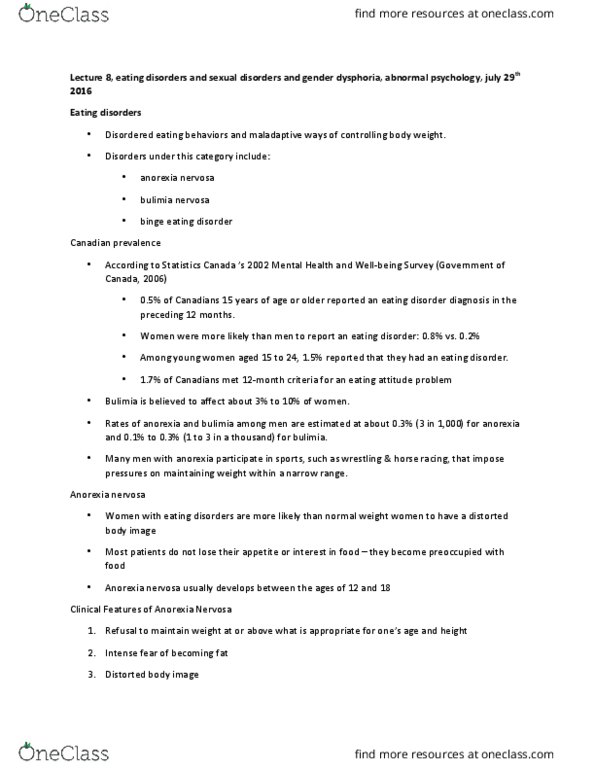 PSYC 2030U Lecture Notes - Lecture 8: Partialism, Erectile Dysfunction, Orgasm thumbnail