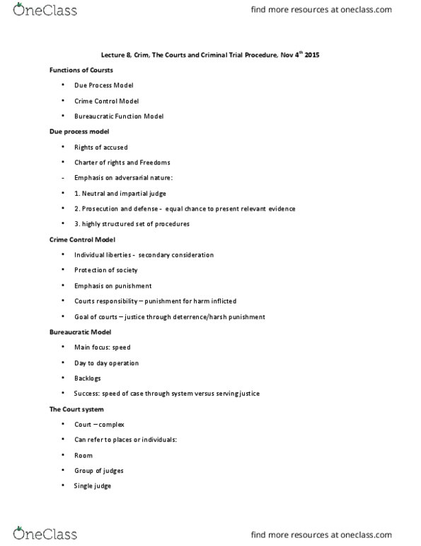 SSCI1000U Lecture Notes - Lecture 8: Jury Trial thumbnail