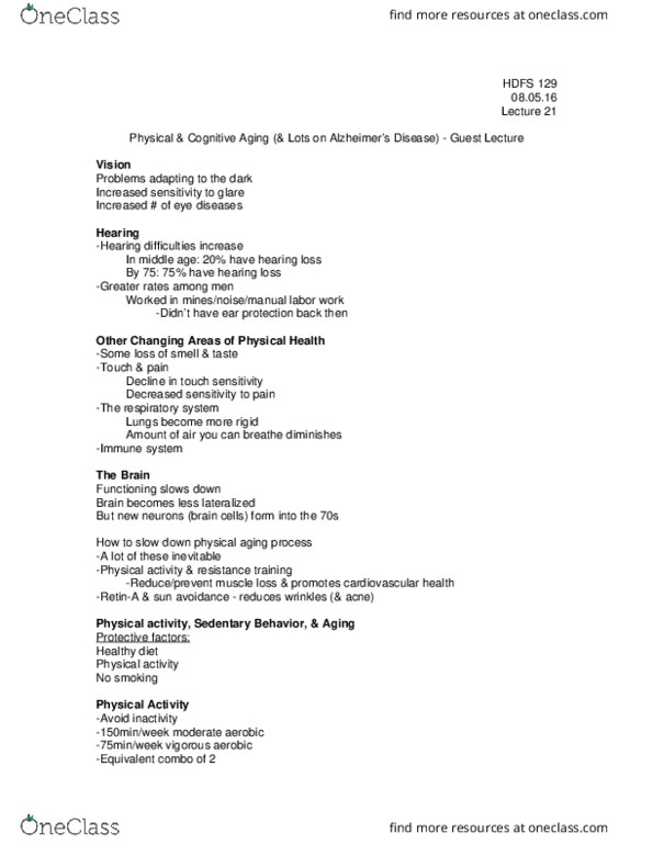 HD FS 129 Lecture Notes - Lecture 21: Apraxia, Peripheral Neuropathy, Agnosia thumbnail