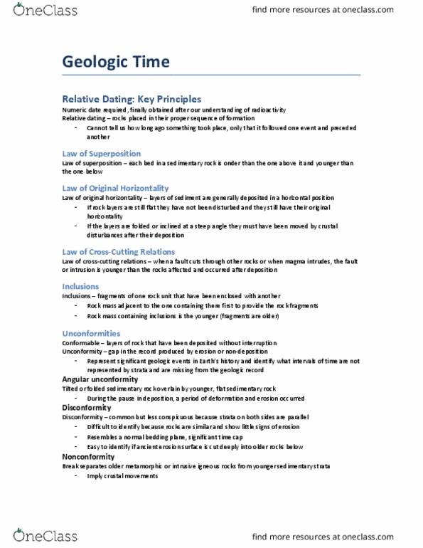 EARTH121 Chapter Notes - Chapter 8: Cenozoic, Radiometric Dating, Radiocarbon Dating thumbnail