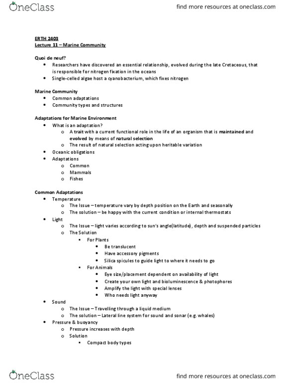 ERTH 2403 Lecture Notes - Lecture 11: Hemoglobin, Saccopharyngiformes, Red thumbnail