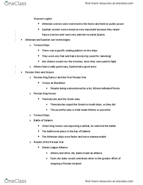 HIST-UA 651 Lecture Notes - Lecture 7: Pythagorean Theorem, Stoicism, Direct Democracy thumbnail