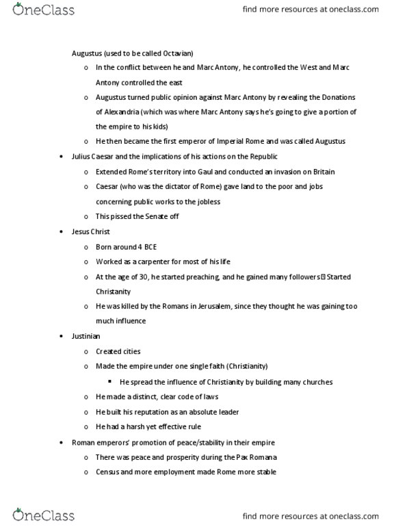 HIST-UA 1 Lecture Notes - Lecture 12: Bosphorus, Diocletian, Twelve Tables thumbnail