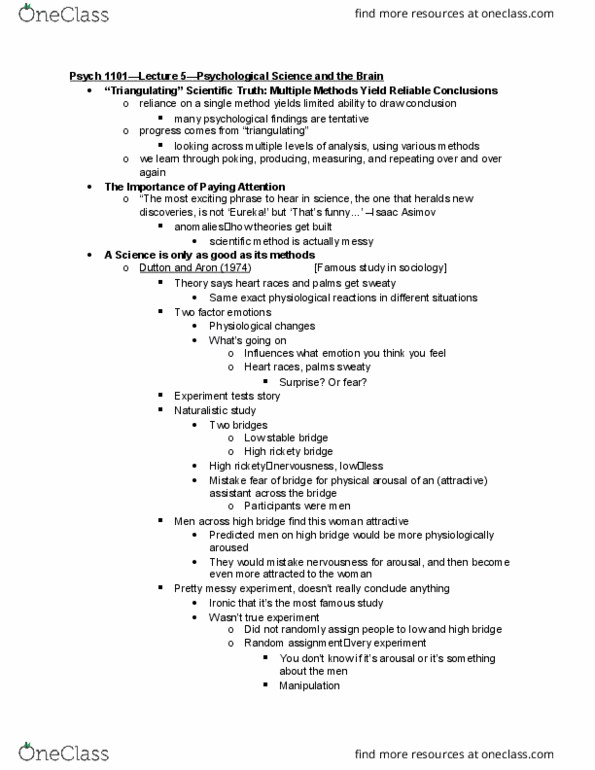 PSYCH 1101 Lecture Notes - Lecture 5: Marvin Minsky, Neurotransmitter, Curare thumbnail