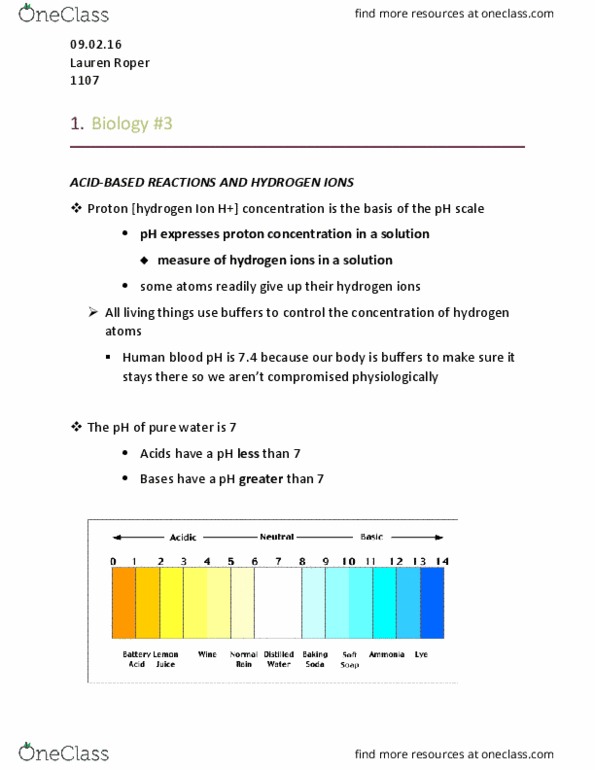 BIOL 1107 Lecture Notes - Lecture 3: Chemical Equilibrium thumbnail