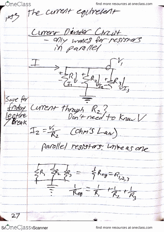 ENSC 2613 Lecture 8: Continuing Parallel and Series Simplification/Node Voltage technique introduction thumbnail