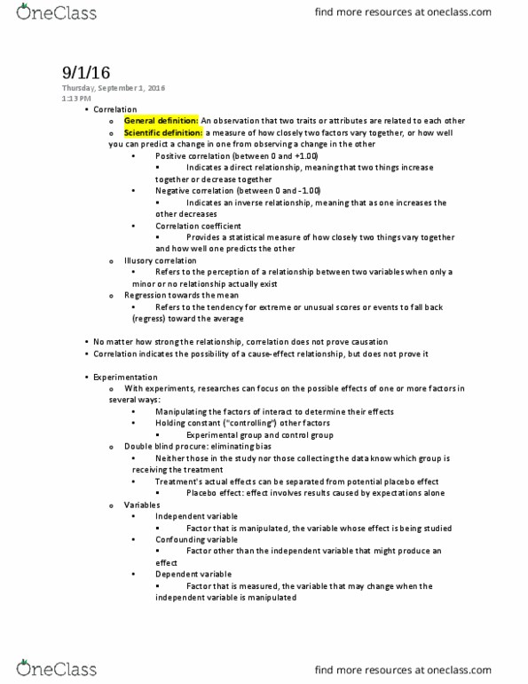 PSYC 111 Lecture Notes - Lecture 2: Statistical Significance, Central Tendency, Standard Deviation thumbnail