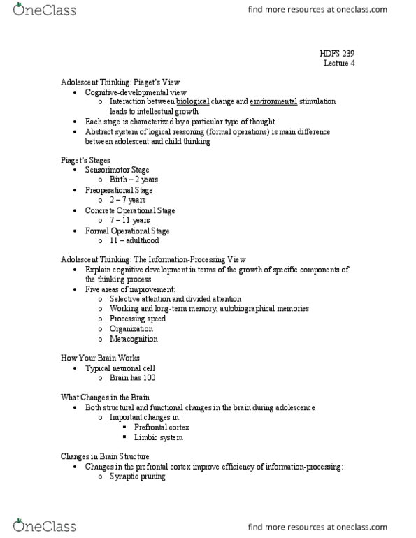 HD FS 239 Lecture Notes - Lecture 4: Substance Abuse, Theory Of Multiple Intelligences, Decision-Making thumbnail