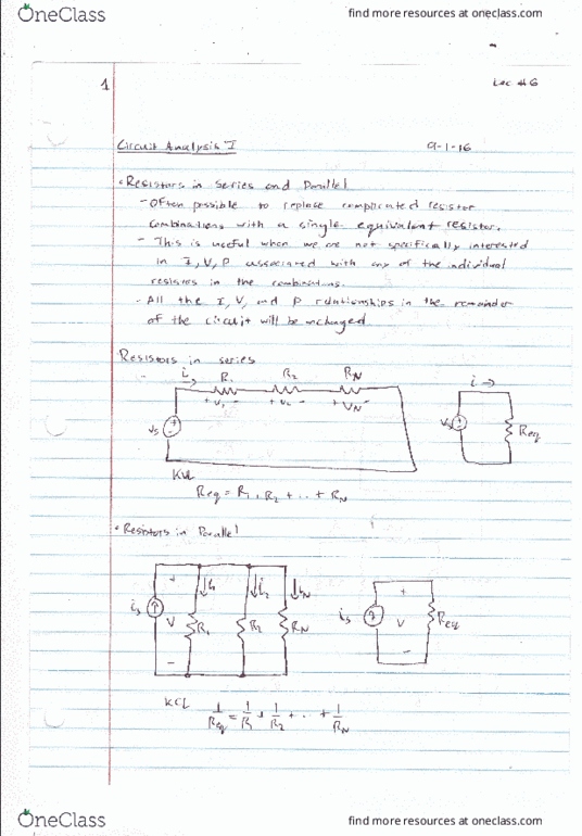 EE 2301 Lecture 6: Chpt. 3 Voltage and Current Laws thumbnail