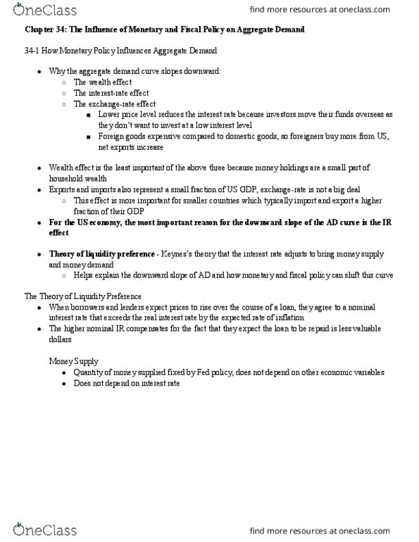 ECON 20B Chapter Notes - Chapter 34: Longrun, Positive Feedback, Corporate Tax thumbnail