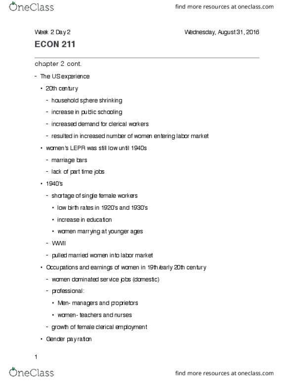 ECON 211 Lecture Notes - Lecture 5: 20Th Century Women, Comparative Advantage, Leptin Receptor thumbnail