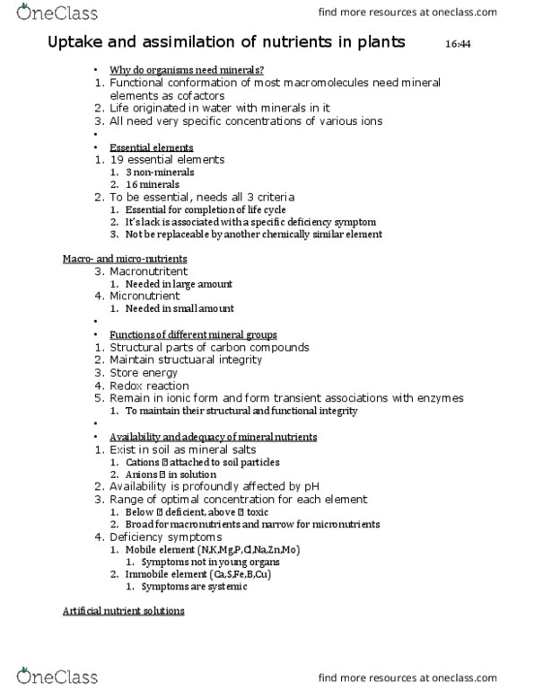 BIOL 205 Lecture Notes - Lecture 10: Ferredoxin, Space Partitioning, Ammonia thumbnail