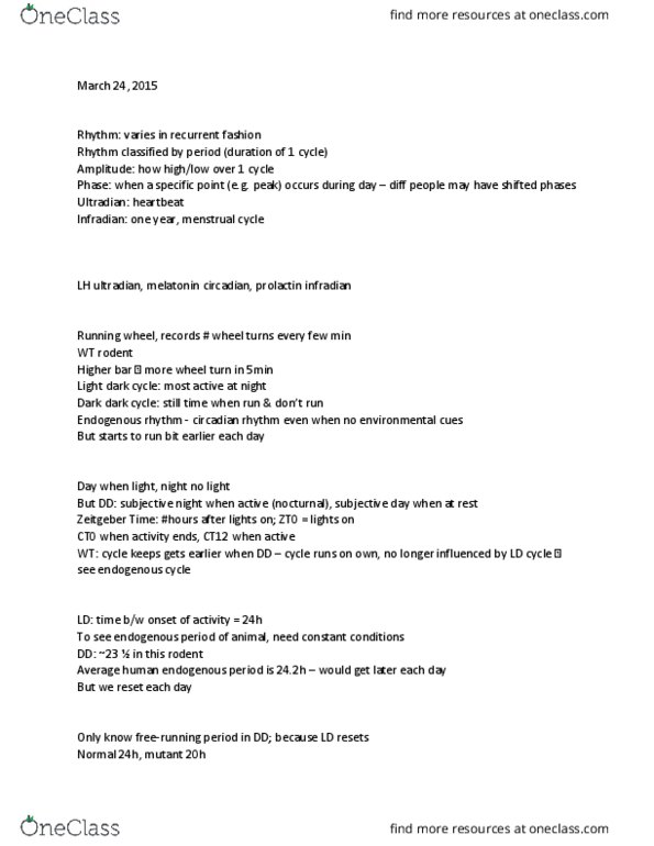 ANAT 322 Lecture Notes - Lecture 16: Estrous Cycle, Lesion, Sympathetic Nervous System thumbnail