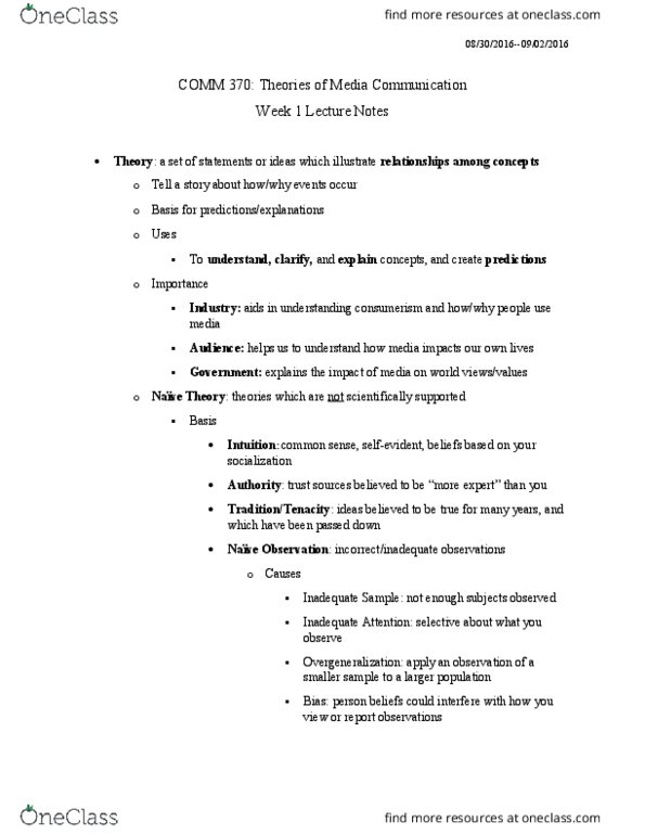 COMM370 Lecture Notes - Lecture 2: Consumerism thumbnail
