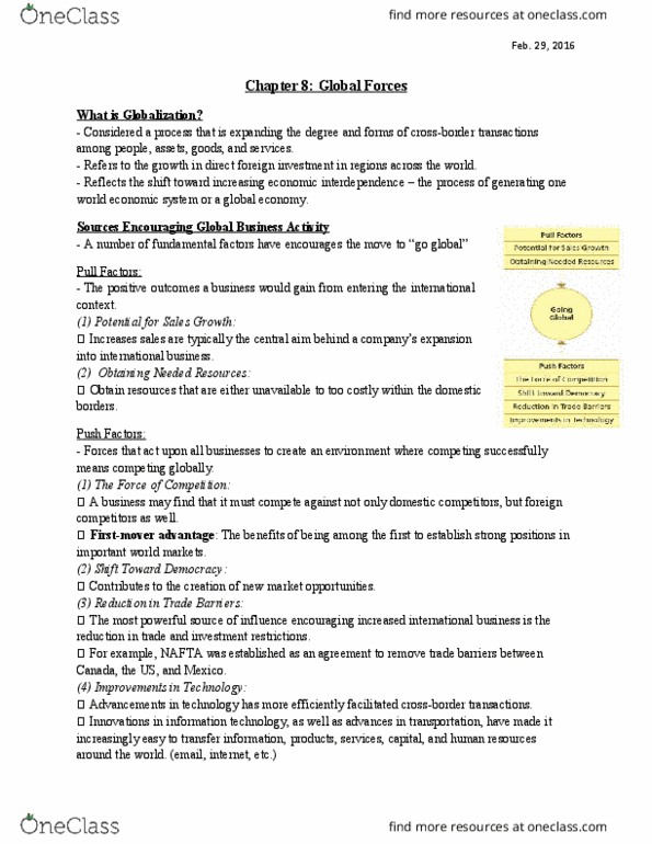 ADMS 1000 Lecture Notes - Lecture 8: Foreign Direct Investment, Joint Venture, Worldscale thumbnail