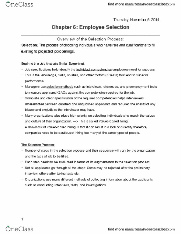 ADMS 2600 Chapter Notes - Chapter 6: Neuroticism, Job Analysis, Graduate Management Admission Test thumbnail
