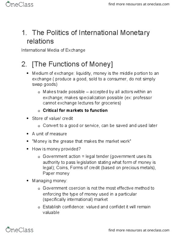 POLI 243 Lecture Notes - Lecture 13: Moral Hazard, Trilemma, Exchange Rate thumbnail
