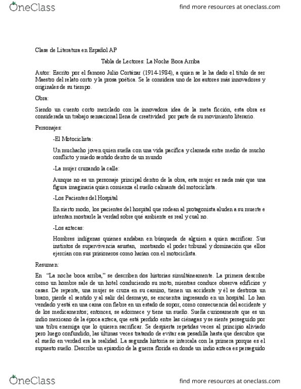 SPAN 307 Lecture Notes - Lecture 5: Debe, Jorge Luis Borges, Sitio thumbnail