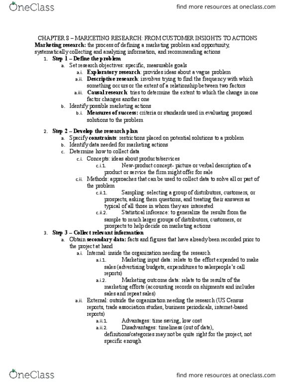 MKTG 2800 Lecture Notes - Lecture 8: Sales Operations, Data Mining, Neuromarketing thumbnail