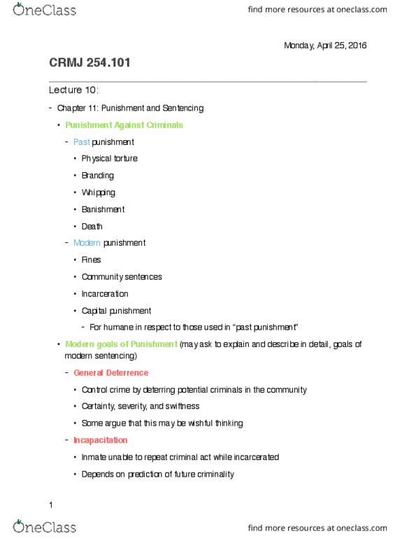 CRMJ 254 Lecture Notes - Lecture 10: Restorative Justice thumbnail