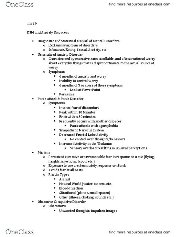 PSY-2012 Lecture Notes - Lecture 11: Taste, Refrigerator Mother Theory, Lobotomy thumbnail