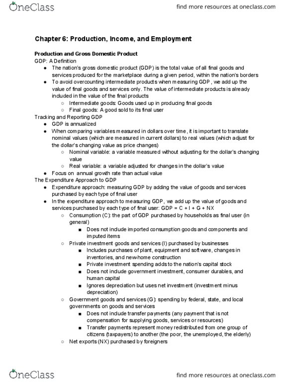 ECON 20a Chapter Notes - Chapter 6: Potential Output, Frictional Unemployment, Structural Unemployment thumbnail