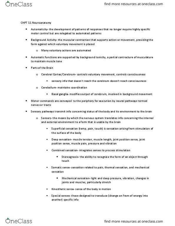 CSD-2260 Lecture Notes - Lecture 1: Membrane Technology, Brainstem, Temporal Lobe thumbnail