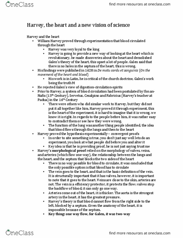 History of Science 2220 Lecture Notes - Lecture 13: Atrioventricular Node, Hepatic Veins, Optical Microscope thumbnail