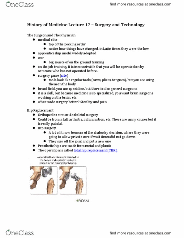 History of Science 2220 Lecture Notes - Lecture 17: Kymograph, Pharmacology, Unconsciousness thumbnail