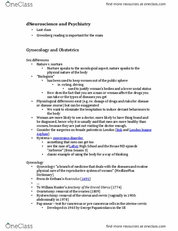 History of Science 2220 Lecture Notes - Lecture 19: Chloroform, Henry Morgentaler, Heart Rate Monitor thumbnail