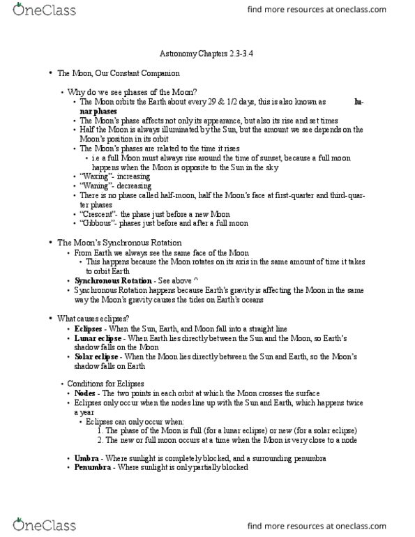 PHYS 1040 Chapter Notes - Chapter 2.3-3.0: Apparent Retrograde Motion, Universe Today, Umbral Calculus thumbnail