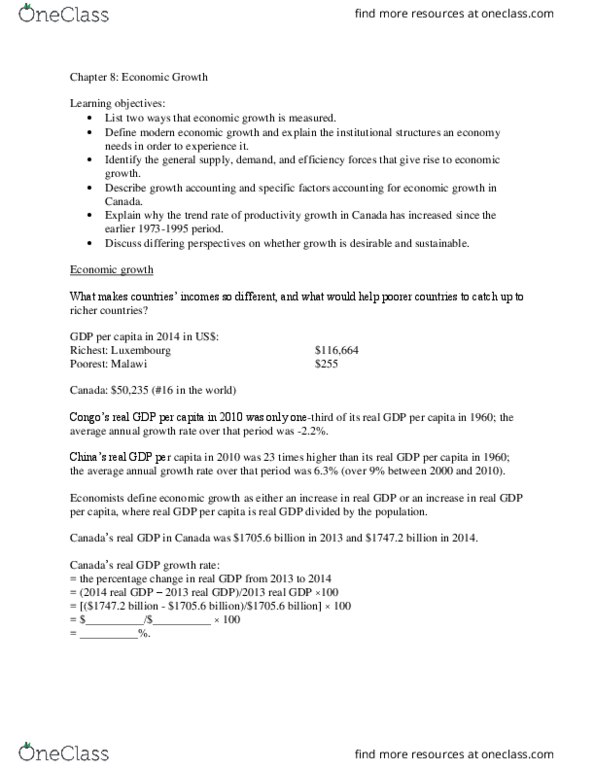 ECON 1102 Lecture Notes - Lecture 8: Annual Percentage Rate, Demand Factor, Growth Accounting thumbnail