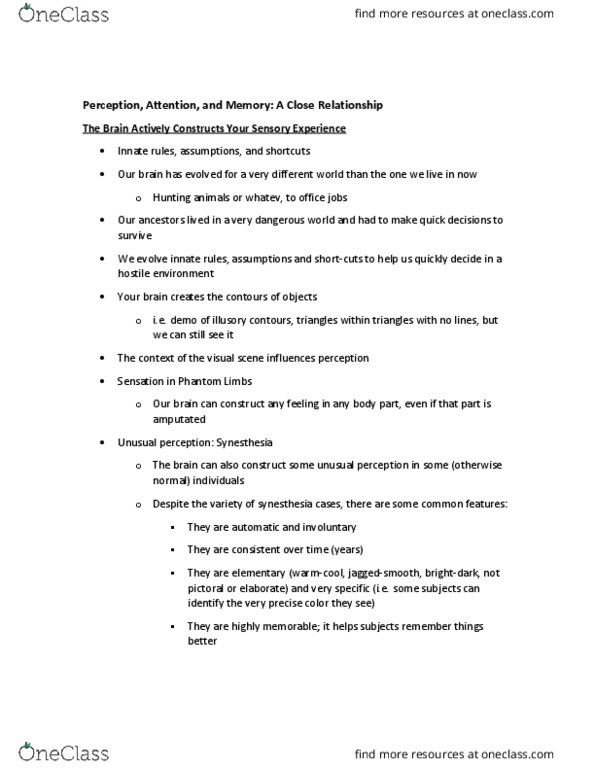 BIO SCI 38 Lecture Notes - Lecture 17: Optical Flow, Two-Streams Hypothesis, Face Perception thumbnail