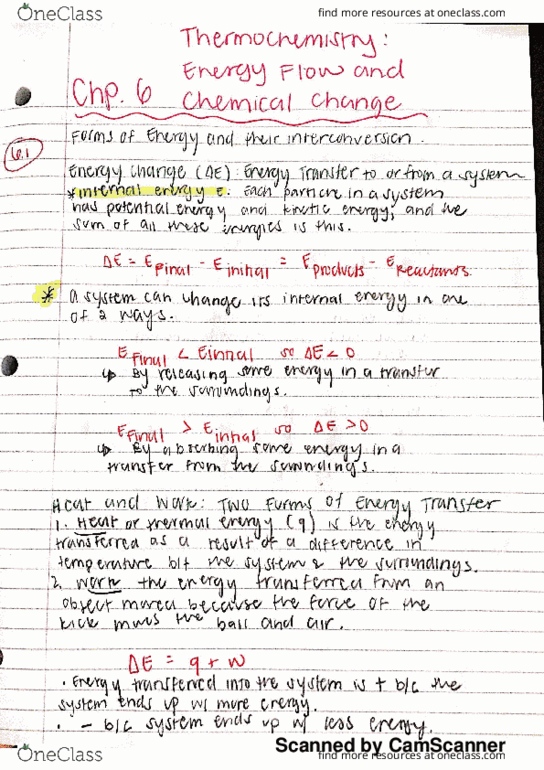 CHEM 200 Chapter 6: Thermochemistry: Energy Flow and Chemical Change thumbnail