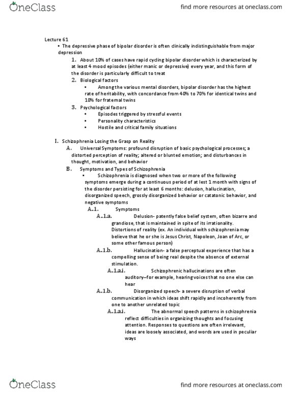 PSYCH 1100 Lecture Notes - Lecture 61: Catatonia, Twin, Bipolar Disorder thumbnail