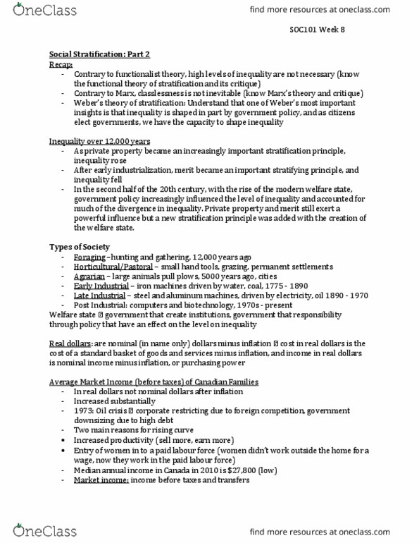 SOC101Y1 Lecture 7: SOC101 Stratification pt 2 Week 7 thumbnail