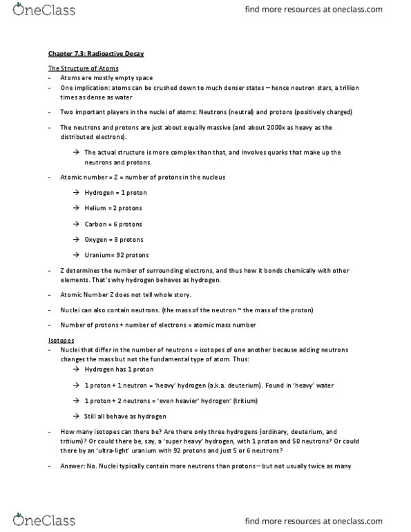 ASTR 101 Lecture Notes - Lecture 25: Radon, Acute Radiation Syndrome, Radium thumbnail