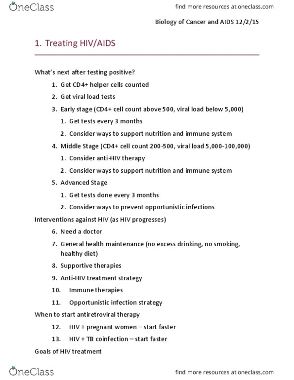 MICROBIO 160 Lecture Notes - Lecture 26: Treatment As Prevention, Drug Resistance, Rash thumbnail