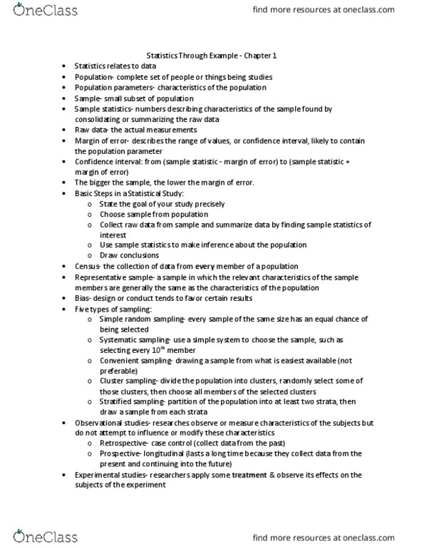 STA-1013 Lecture Notes - Lecture 1: Treatment And Control Groups, Meta-Analysis, Dependent And Independent Variables thumbnail