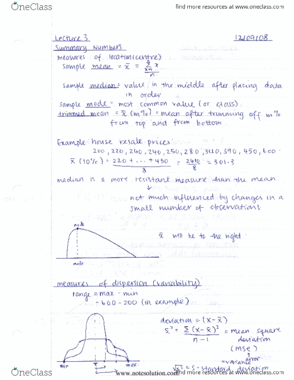 STA130H1 Lecture Notes - Lecture 3: Plat, Box Plot, Quartile thumbnail