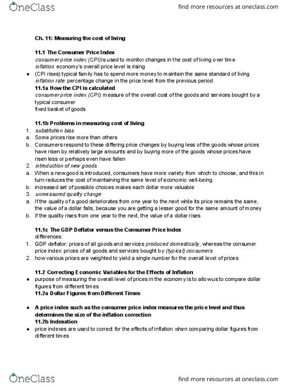 ECON 2 Chapter Notes - Chapter 11: Nominal Interest Rate, Real Interest Rate, Gdp Deflator thumbnail