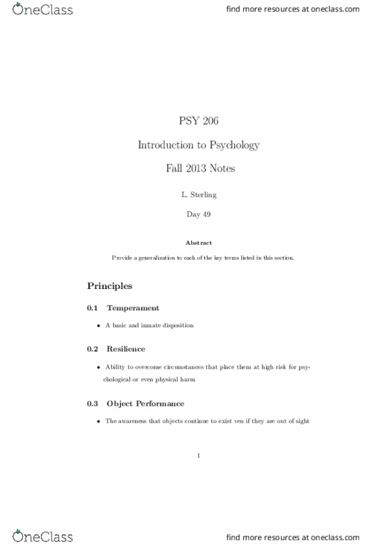 PSY 206 Lecture Notes - Lecture 49: Psy, Metacognition, Lev Vygotsky thumbnail