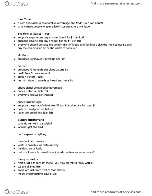 ECON 1 Lecture Notes - Lecture 4: Competitive Equilibrium, Demand Curve, Comparative Advantage thumbnail