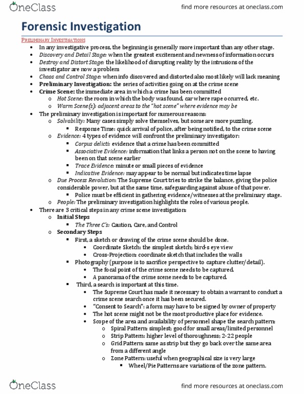 CJ 3405 Lecture Notes - Lecture 9: Corpus Delicti, Birds Eye View, Trace Evidence thumbnail