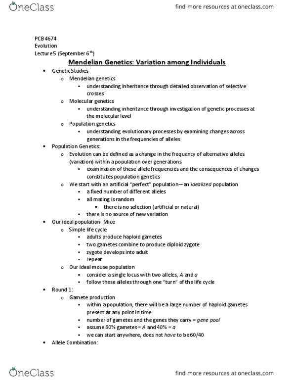 PCB 4674 Lecture Notes - Lecture 5: Blind Luck, Probabilistic Forecasting, Genetic Drift thumbnail