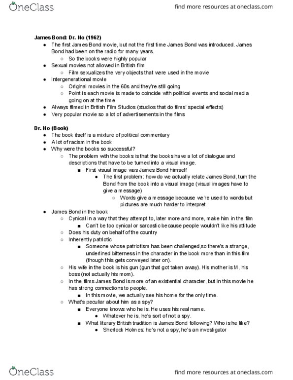 FTT 44235 Lecture Notes - Lecture 5: Sean Connery, Cinema Of The United Kingdom, Honeychile thumbnail