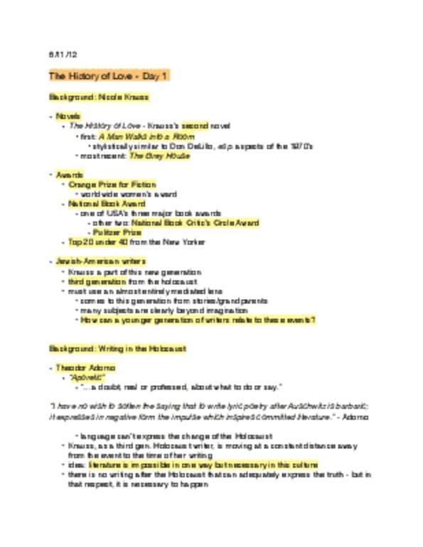 ENGL 227 Lecture Notes - Nicole Krauss, Don Delillo, Typewriter thumbnail