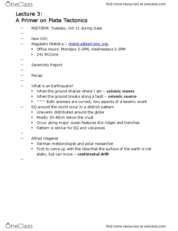 EPS C20 Lecture Notes - Lecture 3: Himalayas, San Andreas Fault, Subduction thumbnail